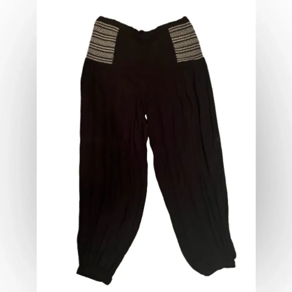 Free People Embroidered Waistband Pants